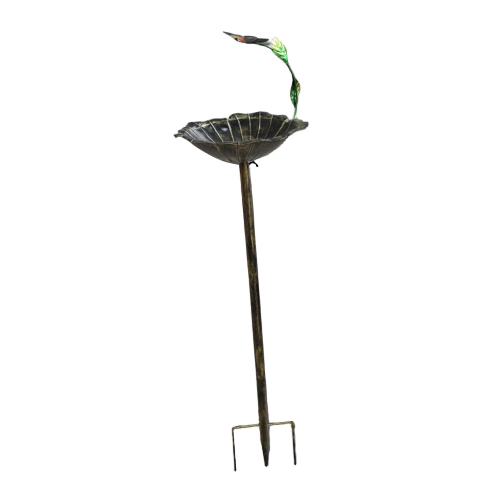 figatia Metal Bird Bath for Outside Decorative 3 Pronged Base for Lawn Yard Backyard