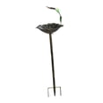thumbnail image 4 of Baño de pájaros de metal para decoración de jardín exterior, comedero para pájaros resistente e independiente con base de estaca de 3 puntas para pati, 4 of 8