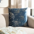 thumbnail image 3 of SAFAVIEH Yari Floral Decorative Pillow, 18" x 18", Royal Blue/Tan, 3 of 5
