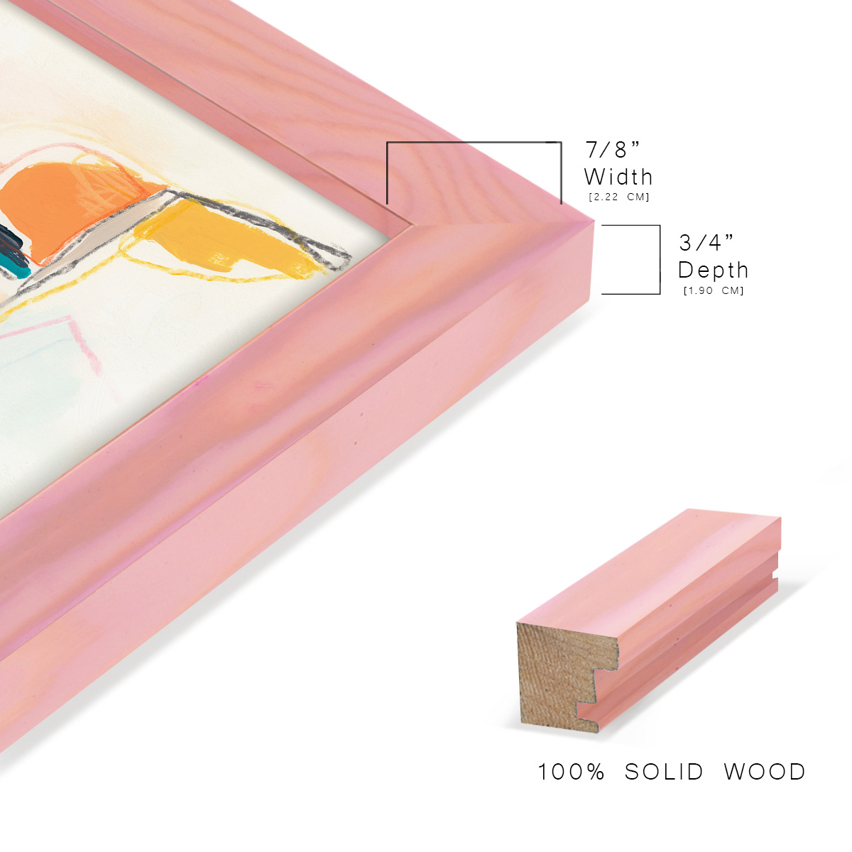 Factotum I -Framed Print w/glass-Sunset Pink