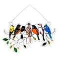 thumbnail image 1 of Abbracc Stained Glass Birds Window Panel Hanging 20.5x12.5cm, 1 of 8