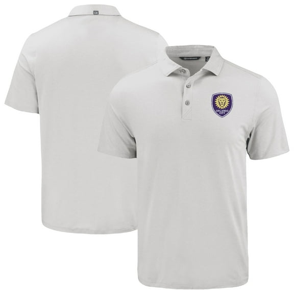 Men's-Cutter & Buck Gray Orlando City SC Coastline Epic Comfort Eco Recycled Polo