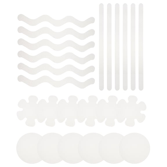 OFFIGAM 24Pcs Non-Skid Tub Grip Stickers Transparent PEVA Safety Strips for Showers and Pools