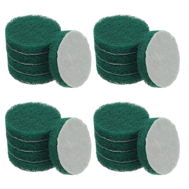 Almohadillas de fregado Uxcell, discos de fregado para limpieza de cocina en casa, accesorio de taladro verde de 3 pulgadas, 180 grano