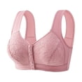 thumbnail image 4 of 2-Pack Bras for Women No Underwire JIANLAI Women's Front Closure Floral Lace Bra, Wide Comfort Straps Full Coverage Everyday Bra, Easy Wear Wirefree Daily Support Bra, 4 of 4