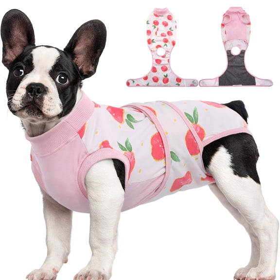 Kuoser Dog Surgical Recovery Suit Dog Cat Onesie after Surgery,Pink,L