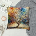 thumbnail image 2 of COMIO Watercolor Tree Throw Pillow Cover - Colorful Tree Pillow Covers Nature Forest Pillowcase Decor for Indoor Outdoor Home Sofa Bedroom Living Room, 2 of 5