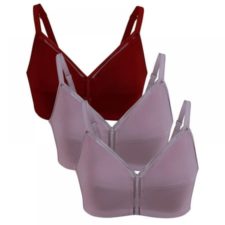 

Xmarks Plus Size Support Bras for Women Back Fat - Smooth Bra with Stay-in-Place Straps Full-Coverage Wirefree Bra Gathered Underwear for Everyday Wear(3-Packs)