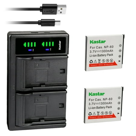 Image of Kastar 2-Pack Battery and LTD2 USB Charger Replacement for Casio Exilim EX-Z29BK Exilim EX-Z29PE Exilim EX-Z29PK Exilim EX-Z29SR Exilim EX-Z90 Exilim EX-Z90BK Exilim EX-Z90PK Digital Cameras