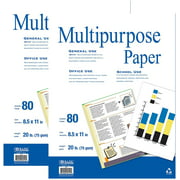 BAZIC 80 Sheets 8.5" x 11" White Multipurpose Paper, 20 LB (75 gms), Copy Paper Fax Laser & General Printing, Create