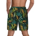 thumbnail image 4 of Haiem Jungle Leopard Yellow Mens Swim Trunks with Compression Liner 2 in 1 Swimming Shorts Stretch Swimwear Quick Dry,Board Shorts-X-Large, 4 of 9