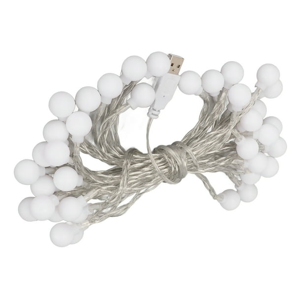 Cadena de Luces de Bola Cadena de Lámpara LED Colorida Alimentada por USB Luces de Cadena de Hadas Esféricas Decorativas a Prueba de Agua Inastillables para Fiesta de Navidad