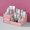Pink, variant on Plastic Drawer Makeup Storage Box Dormitory Finishing Shelf Cosmetics Skin Care Dressing Table Desktop Stationery Box