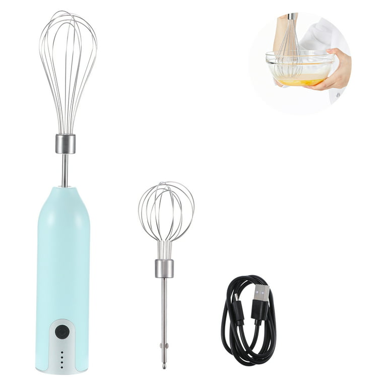 Handheld Electric Egg Mixer USB Charged Stainless Steel Egg Beater with 3 Speed Levels 800mAh for Egg Cream Home DIY Workshop, Size: 12