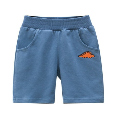 

NECHOLOGY Youth Boys Toddler Kids Baby Boys Jogger Shorts Summer Cotton Casual Dinosaur Embroider Short Baby Boy Clothes Summer Shorts Blue 5 Years