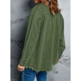 thumbnail image 3 of Women'S Oversized Denim Jacket Casual Long Sleeve Denim Shirts Distresse Jean Jacket 2025 Spring Outfits  Green L, 3 of 7