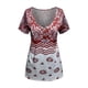 thumbnail image 5 of ICHUANYI Clearance Women Summer Printing Short Sleeves Loose T-Shirt Blouse Tops(Red, L) ICHUANYI WER2023080905966, 5 of 7