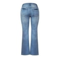 thumbnail image 5 of Single Button Denim Pants High Waisted Slim Stretchy Jeans Bootcut Straight Leg Tight Long Pants Women Trendy Trouser, 5 of 6