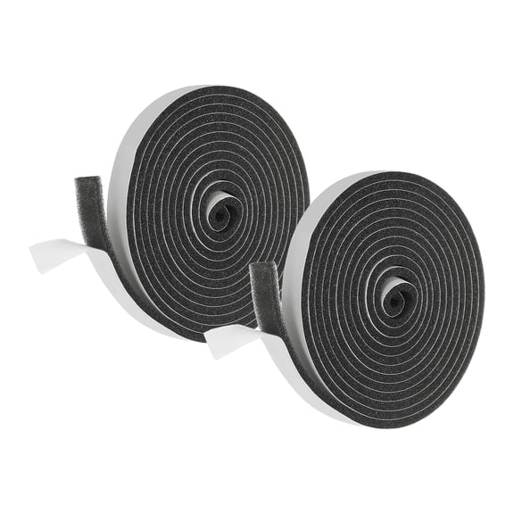 Weather Stripping Door Seal, 2 Rolls 3/8" x 1/8" Adhesive Foam Tape Seal Soundproof Insulation Strips for Door Frame Window Gaps (13 Feet Total, 6.5 Feet/Roll)