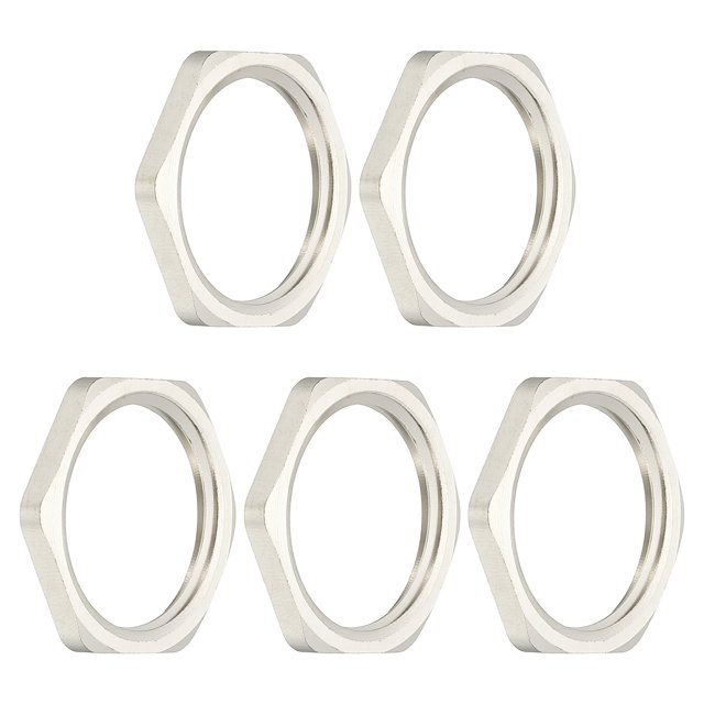 Uxcell Cast Pipe Fitting Hex Locknut, Nickel Plated Copper Female Thread Lock Nut for Plumbing NPT3/4