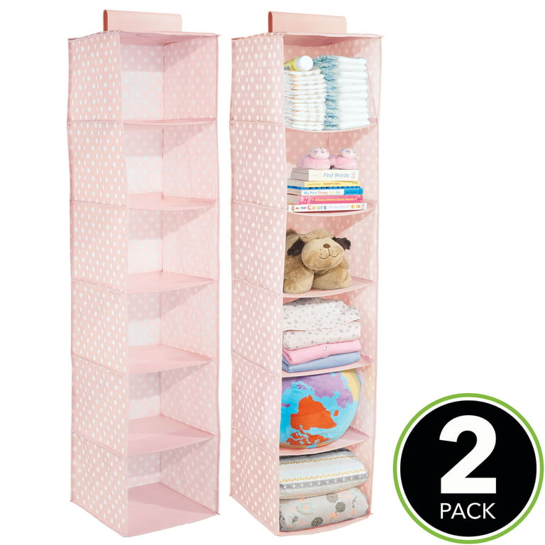 Hanging Closet Organizer - Plastic - Pink - White - ApolloBox