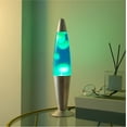 thumbnail image 4 of Urban Shop 16" Yellow/Blue Motion Volcano Lamp, Yellow Wax in Blue Liquid, Silver Metal Base, 4 of 10