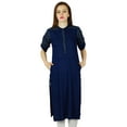 thumbnail image 1 of Bimba Kurta Personnalisée pour Femmes avec Poches Tunique Décontractée Blouse Indienne Manches 3/4, 1 of 3