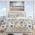 thumbnail image 2 of Designart "Farmhouse Pattern In Blue And Yellow" Botanical Bedding Covert Set - Bohemian & Eclectic Bed Set With 2 Shams, 2 of 5