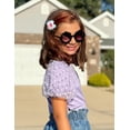 thumbnail image 3 of Arshiner Girls Shirts Mesh Puff Short Sleeves Blouse Crewneck Cute Print Summer Kids Tee Tops, 3 of 6