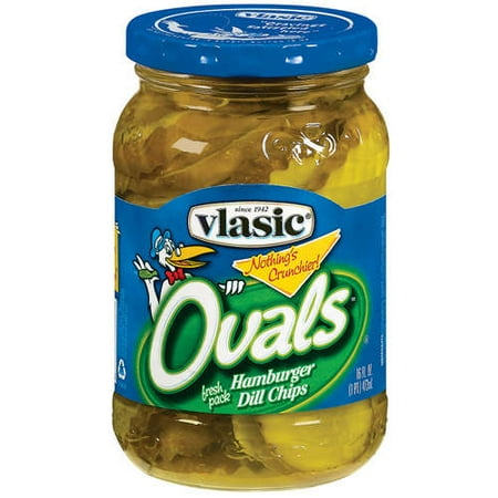 Vlasic Ovals Hamburger Dill Chips Pickles 16 Fl Oz Jar