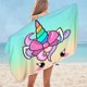 thumbnail image 2 of Toalla de baño para niños de unicornio YONGSHENG toalla de playa de microfibra morado floral 75 x 150 pulgadas, 2 of 5