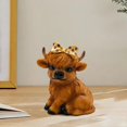 thumbnail image 3 of Scottish Highland Cow Resin Easter Decor, Cute Realistic Calf Figurine for Home, Living Room & Festival Easter Decor, Lifelike Animal Craft Ornament for Desktop, Shelf & Indoor Display, 5*4*2in, A, 3 of 8