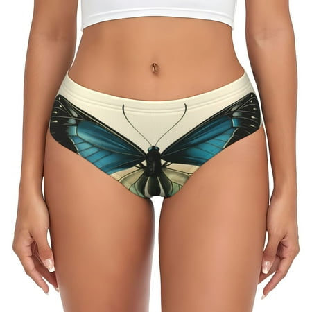 Sikiie Blue Black Butterfly Art Women s High Waisted Cotton Underwear Soft Breathable Panties Stretch Briefs Seamless Ladies Panties-4X-Large