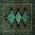 thumbnail image 1 of Ahgly Company Indoor Square Persian Turquoise Blue Traditional Area Rugs, 7' Square, 1 of 4