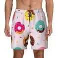 thumbnail image 2 of Picia Donut pattern Mens Swim Trunks with Compression Liner Stretch Beach Shorts Quick Dry with Zipper Pockets No-Chafing Board Shorts-Small, 2 of 9