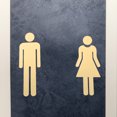 Amosfun 1Pair Elegant Plated Gold Acrylic Bathroom Sign Male Female