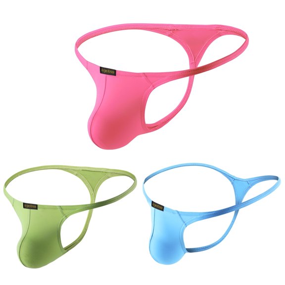 Arjen Kroos Men Sexy Thong Underwear Low Rise G-String Bikini for Men,3Pack