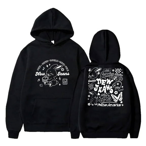 New Jeans NJWMX Hoodies Rabbit Logo Merch Pullovers Women Men Fashion Casual KPOP Sweatshirts