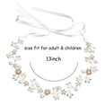 thumbnail image 5 of Diadema de princesa TUNC con flores blancas y vestido de perla para niñas y mujeres, 5 of 5