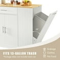 thumbnail image 6 of 53'' Kitchen Storage Islands with Drawers and Trash Can Storage for Kitchen & Dining. Modern Farmhouse Design White 53.2"W x 20.9"D x 38.0"H., 6 of 10