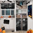 thumbnail image 6 of Halloween Creepy Human Skull Kitchen Curtains Horror Black All Saints'' Day Window Curtains Valance and Tier Set 36 Inch Rod Pocket Short Tier Curtain for Room, Cafe Kitchen Decor, 6 of 6
