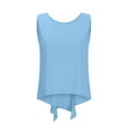 thumbnail image 6 of Jewelreauty Women Casual Tank Tops Summer Sleeveless Back Slit Loose Y2K Shirts Solid Color Basic Tee (2XL, Blue), 6 of 9