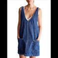 thumbnail image 1 of Minivestido Vaquero para Mujer, con Tirantes Ajustables, Falda Alta, Informal, Tipo Enterito Vaquero. Azul Oscuro S, 1 of 9