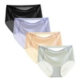 thumbnail image 1 of Culottes pour Femmes Culottes Simples Mode Décontractée Aguichant Mini Culottes Soie Couleur Unie Non Respirantes Ensemble de 4 Pcs, 1 of 7