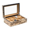 Exotic Ice Burl 8-Watch Case with Glass Top - 12W x 4H in.