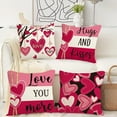thumbnail image 6 of Kugisaki Valentines Day Decor-Throw Pillow Covers 18x18 in Set of 4,Valentine Pillow Case with Red Heart for Large Couch Sofa Home Holiday Decorations, 6 of 6