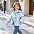 thumbnail image 4 of Lmnyox Puffer Jackets for Girls Solid Color Long Sleeve Windproof Hooded Coats Winter Warm Outwears with Pockets, 4 of 9
