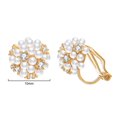 thumbnail image 5 of Yoursfs Faux Pearl Cluster Clip on Earrings for Women Non Pierced Ear Gold Plated Rhinestone and Pearl Earrings for Prom Wedding Jewelry, 5 of 6