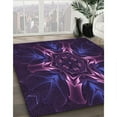 thumbnail image 2 of Ahgly Company Indoor Round Patterned Deep Purple Area Rugs, 6' Round, 2 of 6