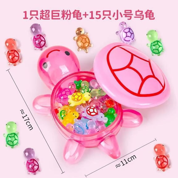 Mini Animals Turtles Night Glow, 15pcs Mini Turtles with Large Turtles Storage Box, Luminous Tiny Resin Turtles, Multicoloured Small Turtle Decoration Fairy Garden Accessories for DIY